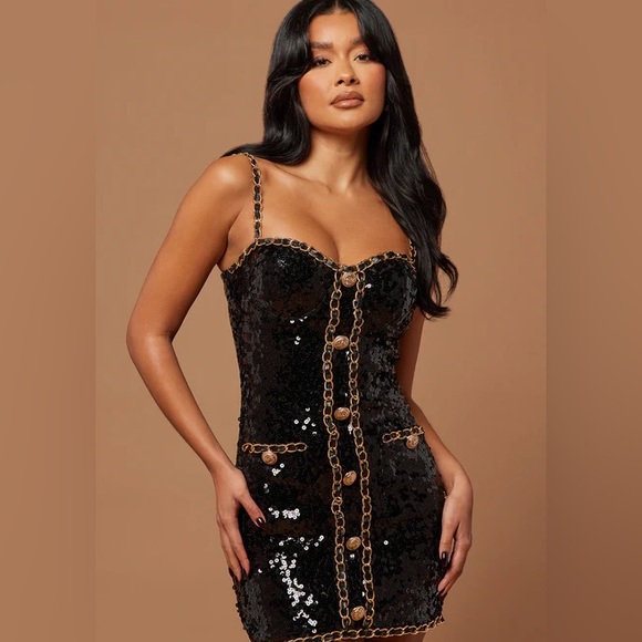 Madeline Black Sequin Fashion Nova Dress - Picture 6 of 6
